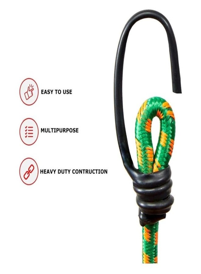COPY LINE 12 FT Cloths Drying Ropes | Multi Colour | Bungee Cord | Ropes with HOOKES,Pack 2 - Image 2